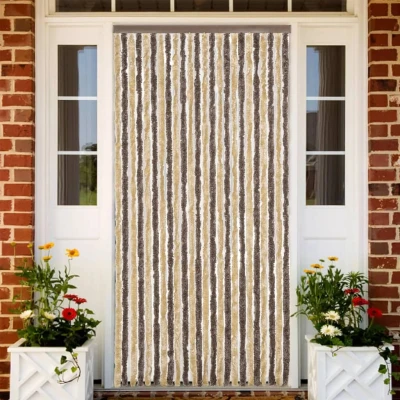 Afbeelding van Vliegengordijn 100x200 cm chenille donkerbruin en beige