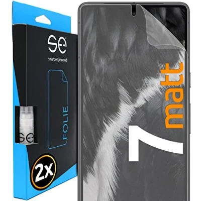 Afbeelding van S.E beschermfolie voor Google Pixel 7 Pro, mat ontspiegeld, 2 x Full Screen, positioneringshulp, Pro folie, matte displayfolie, uit Duitsland