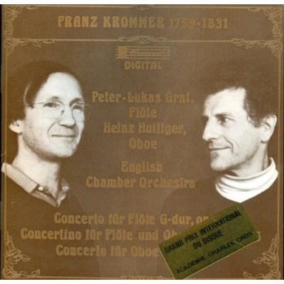 Afbeelding van Krommer: Concertos for Flute and Oboe / Graf, Holliger, ECO