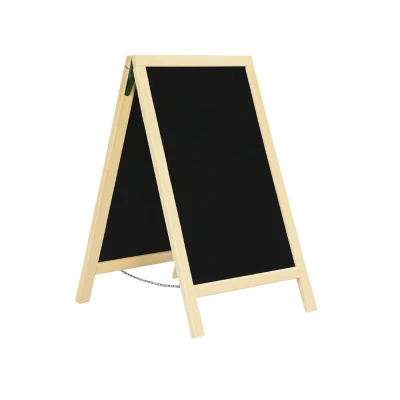 Afbeelding van BRASQ Krijtstoepbord Blank 55x 85 CM Krijtbord Reclamebord Stoepbord Dubbelzijdig voor Binnen en Buiten Horeca
