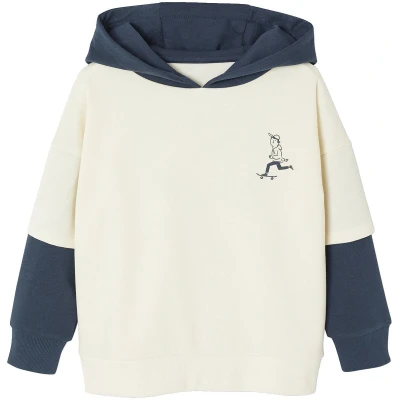 Afbeelding van Vertbaudet Sweater met capuchon 2 in 1 effect geplaatste print voor jongens