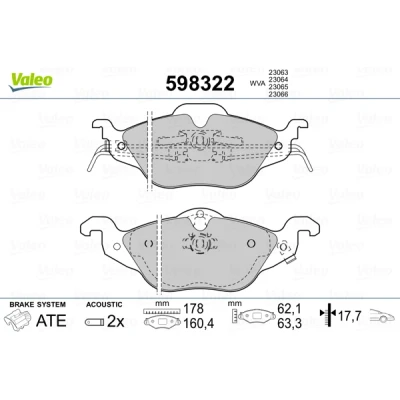 Afbeelding van Valeo Remblokset 598322
