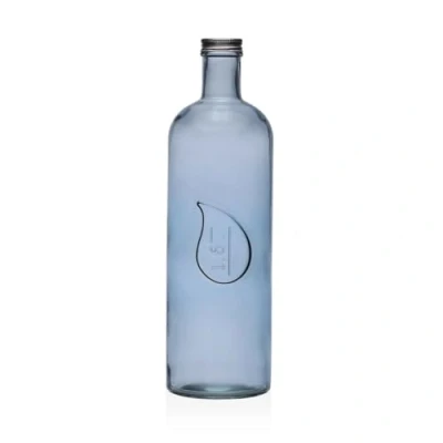 Afbeelding van Waterfles Versa Blauw Glas Aluminium 1,6 L 9,8 x 32,5 cm
