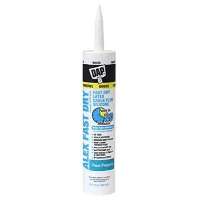Afbeelding van DAP ALEX SNEL DROOG Acryl Latex Caulk Plus Siliconen: 10.1 fl oz. cartridge (Wit) [6 verpakking]