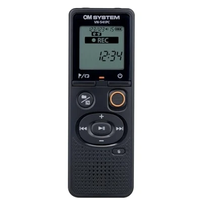 Afbeelding van OM SYSTEM VN 541 PC opvolger Olympus digitale spraakrecorder met omnidirectionele microfoon, opname één knop, ruisonderdrukking en 4 GB geheugen