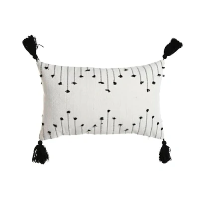 Afbeelding van Kussen Home ESPRIT Wit Zwart Ruiten 50 x 15 30 cm