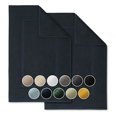 Afbeelding van Blumtal set van 2 badmatten, badmat zachte douchemat, 100% katoen, Oeko Tex gecertificeerd, 51x79 cm, donkerblauw