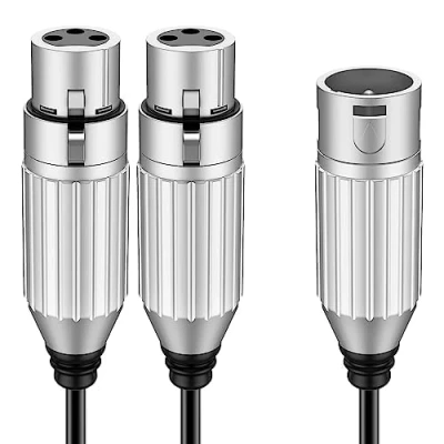 Afbeelding van J&amp;D 2 XLR Vrouwelijke aan Mannelijke Y Splitter Kabel, gebalanceerde 3 Pin PVC Schelp Dubbele Kabel Microfoon Adapter voor Record Mixer AMP Limiter Speaker