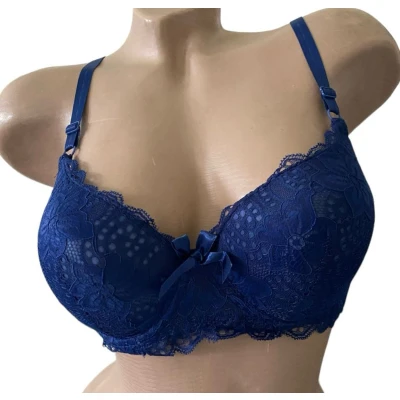 Afbeelding van Dames BH 1267 push up met kant 70B donkerblauw