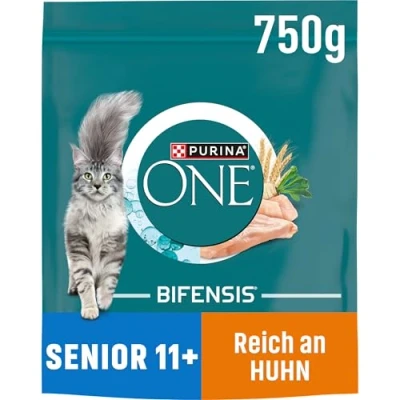 Afbeelding van PURINA ONE BIFENSIS Senior 11+ kattenvoer, droog, rijk aan kip, 6 stuks (6 x 750 g)
