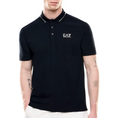 Afbeelding van Armani heren Regular fit polo met logo in de kleur Donkerblauw, maat: XL