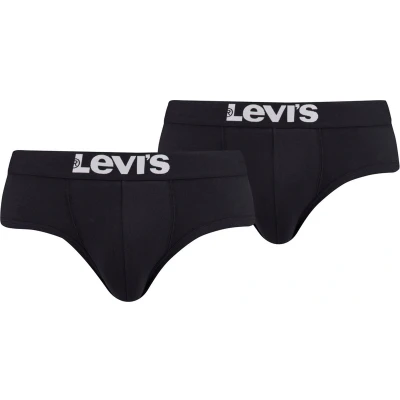 Afbeelding van Levi&#039;s Levis Solid Basic Brief Boxershorts voor heren, verpakking van 2 stuks, zwart (jet black 884), S