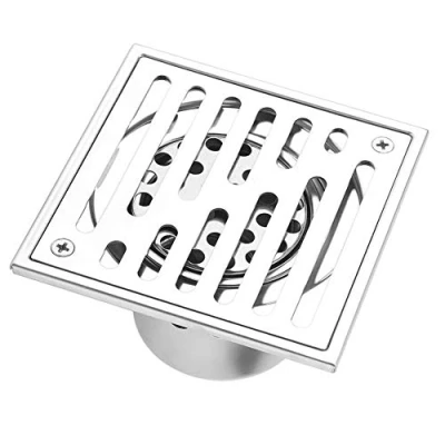 Afbeelding van Vloerafvoer RVS Vierkant Anti geur Badkamer Afvalpoort Douche Afdruiprek met groot kaliber (110 x 110 mm)