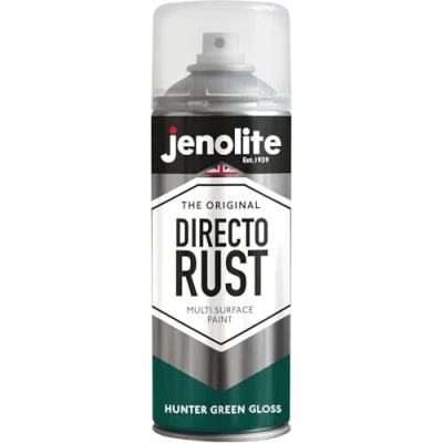 Afbeelding van JENOLITE Directorust Glansverf JAGER GROEN Multi oppervlakte spuitverf Hout, metaal, kunststof, keramiek, verroeste oppervlakken 400 ml RAL 6028