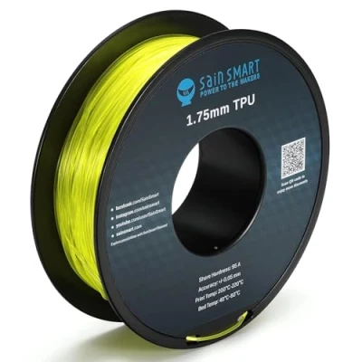 Afbeelding van SainSmart TPU 3D printerfilament, 1,75 mm, 0,8 kg, geel