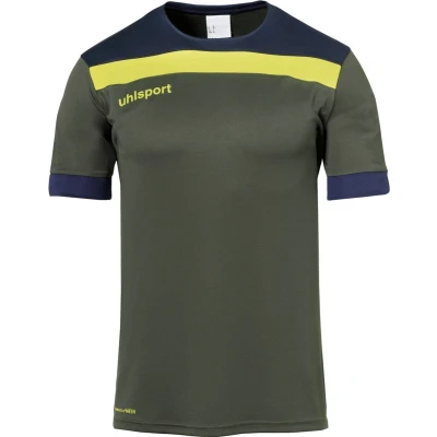 Afbeelding van Uhlsport Offense 23 Shirt Korte Mouw Heren Olijf / Marine Fluogeel Maat: 2XL