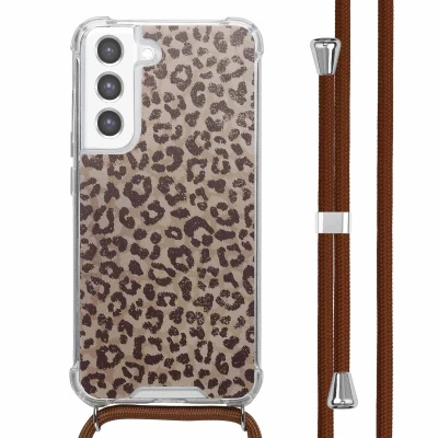 Afbeelding van imoshion Hoesje Geschikt voor Samsung Galaxy S21 FE Design met Koord Leopard Mood