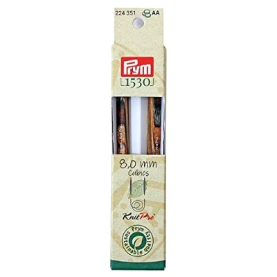 Afbeelding van Prym 224331 Naaldpunten CUBICS NATURAL gekleurd lang 11,6 cm 8,00 mm kousbreinaald, hout, meerkleurig, 8