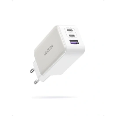Afbeelding van UGREEN Nexode USB C oplader 65W Charger 3 poorts GaN PD PPS compatibel met MacBook Pro/Air, iPhone 15 Pro Max/15 Pro/14 Max/14 Pro/13, iPad Pro, Galaxy S23 Ultra/S23/ S22 (wit)