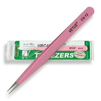 Afbeelding van P Beauty Cosmetic Accessories VETUS wimperpincet voor wimperverlenging CS 12 ideaal geschikt afzonderlijke wimpers en volumetechniek inclusief beschermkap (CS 12)