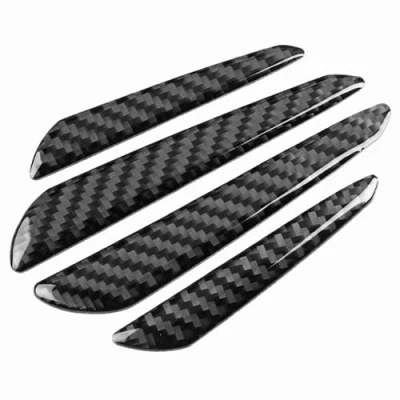 Afbeelding van 4 stuks universele autodeurbumperbeschermingsstrips bumperbeschermingsstrips afdekhoes, koolstofvezel