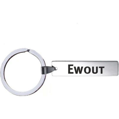 Afbeelding van Sleutelhanger Met Naam Ewout RVS