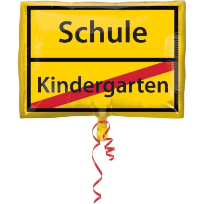 Afbeelding van Amscan Folieballon Schulanfang Schild 43 X 30 Cm Geel