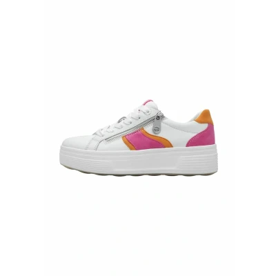 Afbeelding van Tamaris Sneakers laag, Dames, Maat: 39, Fuchsia comb Leer en imitatieleer