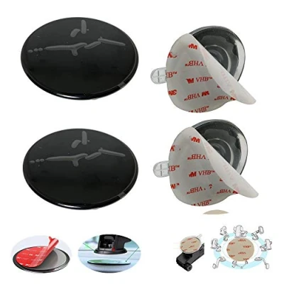 Afbeelding van MeetRade 4PACK Dashboard Montage Pad Schijf Met PU Sticky Adhesive Vervanging Kit 95mm Cirkel Hittebestendige Dubbelzijdige Stickers voor Zuignap Auto Telefoon Houder Disc &amp; Windscherm GPS Dash Cam