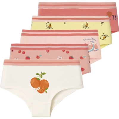 Afbeelding van Vertbaudet Set van 5 shorts fruitmotief meisjes