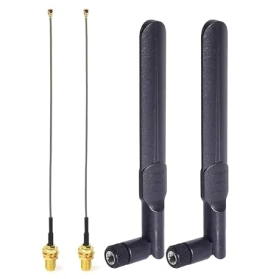 Afbeelding van Bingfu Dual Band WiFi 2.4GHz 5GHz 5.8GHz 8dBi RP SMA Male Antenna,15cm IPEX IPX U.FL to Female Cable (2 Pack) for Intel Fenvi HP DELL Wireless Mini PCI Express PCIE Network Card Adapter