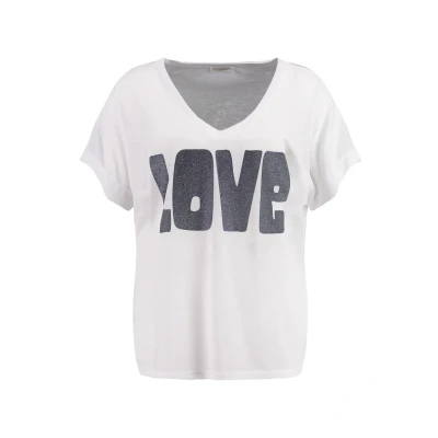 Afbeelding van Key Largo WT Lonely Vneck Tshirt print, Dames, Maat: XS, White