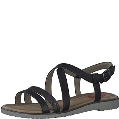 Afbeelding van Jana DON Tommas Sandalen, Dames, Maat: 38, Black Hoogwaardig imitatieleer