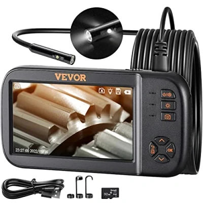 Afbeelding van VEVOR Endoscoopcamera met licht, drievoudige lenzen, industriële endoscoop, 4,5 inch, IPS scherm, inspectiecamera, 1920 x 1080, waterdichte buiscamera, inspectie van automotoren en rioleringen,