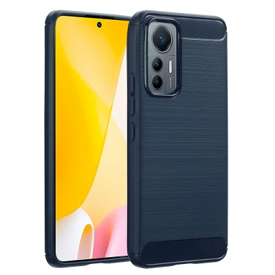 Afbeelding van Xiaomi 12 Lite Hoesje Siliconen en TPU (zacht) imoshion Softcase/Backcover Donkerblauw Telefoonhoesje