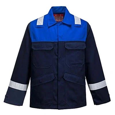 Afbeelding van Portwest FR55 Bizflame Plus Jas, Marine/Koningsbl, Normaal, Grootte L