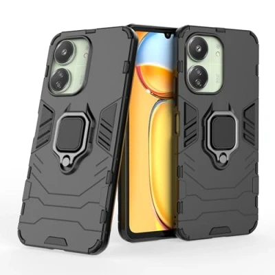 Afbeelding van Case voor Xiaomi Redmi 13c Schokbestendige Beschermhoes met 360 Draaibare Ring Kickstand Bumper Shell Metalen Ringsteun Armor Shockproof Cover (Xiaomi 13c, Zwart)
