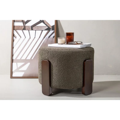 Afbeelding van Svea Nova hocker Boucle donkergrijs