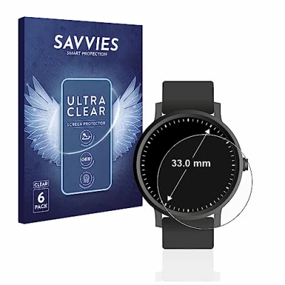 Afbeelding van Savvies (6 Stuks) Schermbeschermer voor Horloges (Rond, ø: 33 mm) Screen Protector Ultra Transparant
