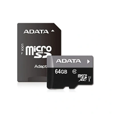 Afbeelding van Micro SD geheugenkaart met adapter Adata CLASS10 64 GB