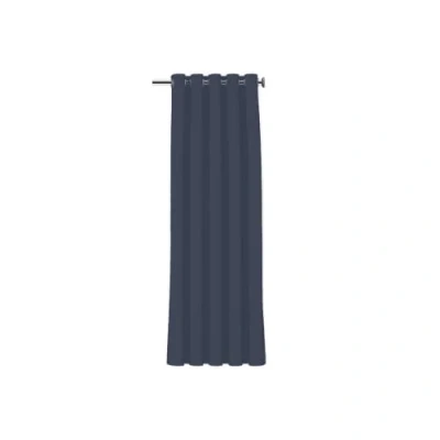Afbeelding van Kant en Klaar Gordijn met ringen verduisterend 140 x 240 cm Navy Donkerblauw