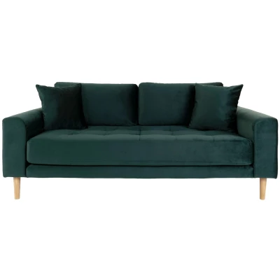 Afbeelding van Lido bank 2,5 pers. velours incl. 2 sierkussens, groen.
