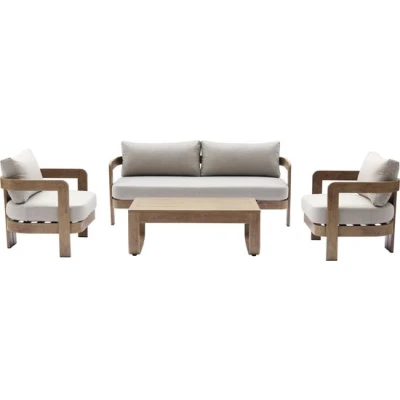 Afbeelding van Loungeset Bruin Aluminium 185x72,5x66 cm Santiago SenS Line