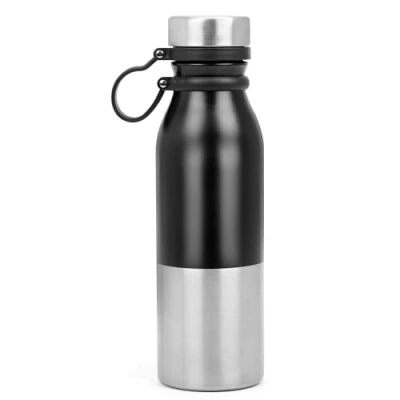 Afbeelding van Insulated Stainless Steel Water Bottle Black 550ml Leak Proof Thermos Flask