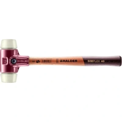 Afbeelding van Halder Kunststofhamer lengte 330 mm hoofd d. 40 hard hout nylon wit 1 stuk 3008.040