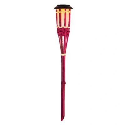 Afbeelding van 1x Roze buiten/tuin Led fakkel Bodi solar verlichting 54 cm vlam Fakkels