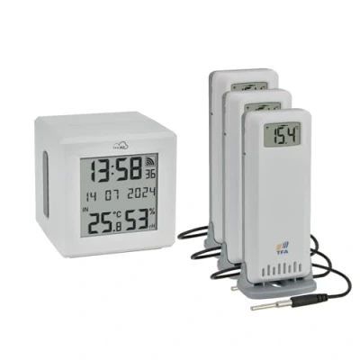 Afbeelding van TFA Dostmann TFA.me Starter Set WLAN Gateway ID 01 mit 3 Sendern A3 Draadloze thermometer digitaal Wit