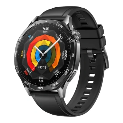 Afbeelding van HUAWEI WATCH GT 5 46mm smartwatch, Modern design, Ultieme hardloop en fietservaring, Toonaangevend in gezondheid, Maximale batterijduur van 14 dagen, Compatibel met iOS Android, Zwart