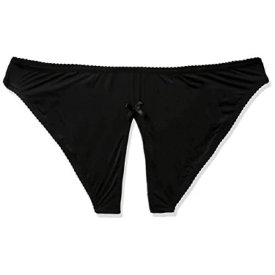Afbeelding van Cottelli Plus Size Erotische Slip met Open Kruis en Kanten Inzetstukken Maat 3XL Zwart