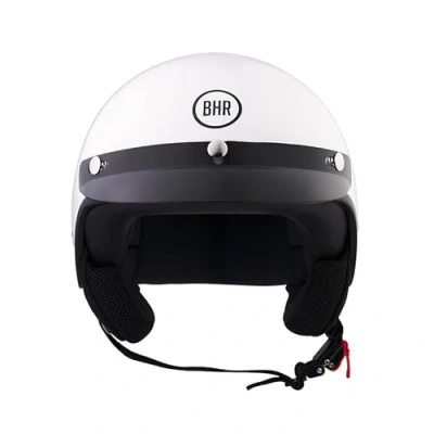 Afbeelding van BHR 839 Retro Jethelm Wit Maat L Geschikt voor Brommer, Scooter en Motor ECE 22.06 Keuring Motorhelm
